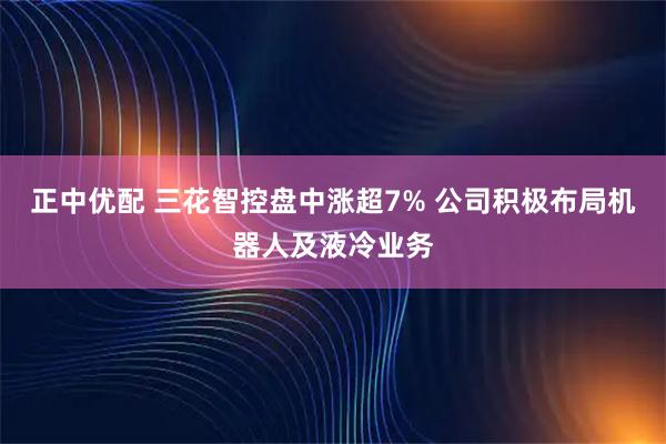 正中优配 三花智控盘中涨超7% 公司积极布局机器人及液冷业务
