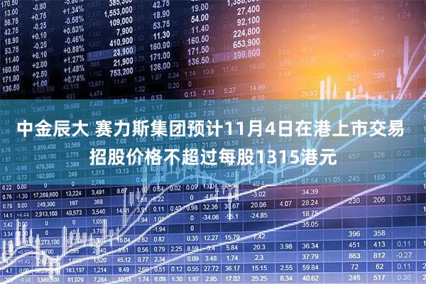 中金辰大 赛力斯集团预计11月4日在港上市交易 招股价格不超过每股1315港元
