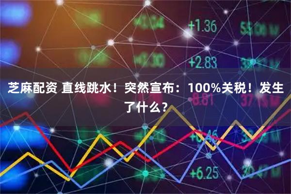 芝麻配资 直线跳水！突然宣布：100%关税！发生了什么？